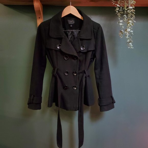 SWS | Black Pea Coat - Picture 2 of 3